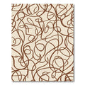 Cream Brown Abstract Swirls Rug