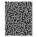 Abstract Black White Ribbon Swirls Rug