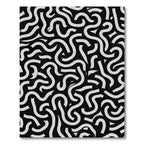 Abstract Black White Ribbon Swirls Rug