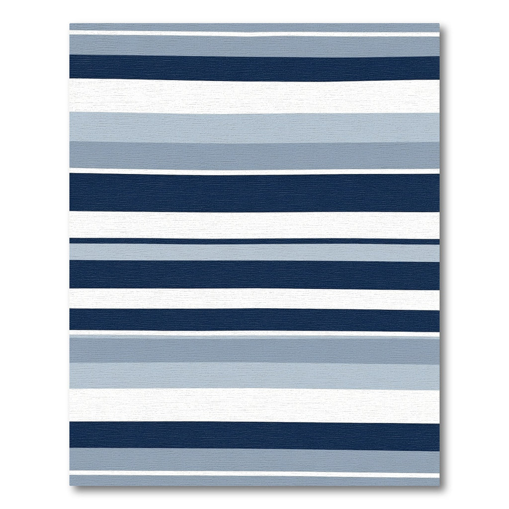 Modern Navy Blue Horizontal Stripe Rug