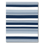 Modern Navy Blue Horizontal Stripe Rug