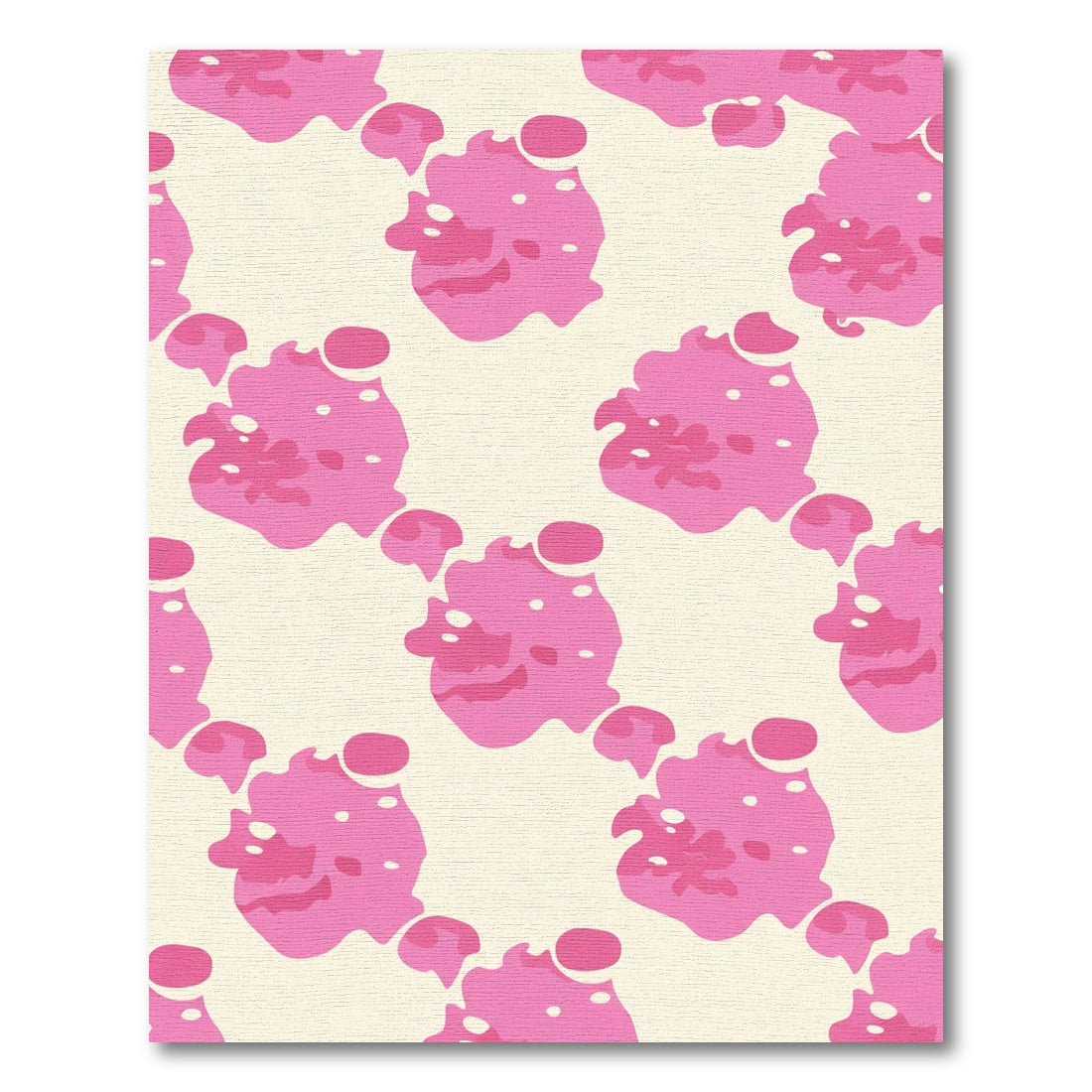 Pink Abstract Blobs Cream Background Rug