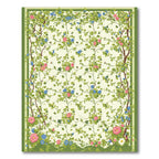Whimsical Pink Blue Floral Vine Rug