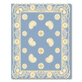 Light Blue Cream Abstract Bean Star Rug