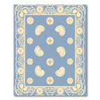 Light Blue Cream Abstract Bean Star Rug