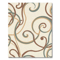 Cream Swirl Abstract Ribbon Art Rug