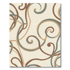 Cream Swirl Abstract Ribbon Art Rug