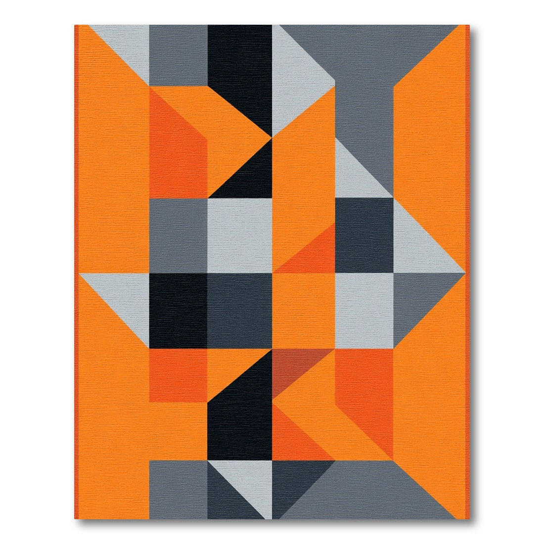 Bold Geometric Orange Abstract Rug