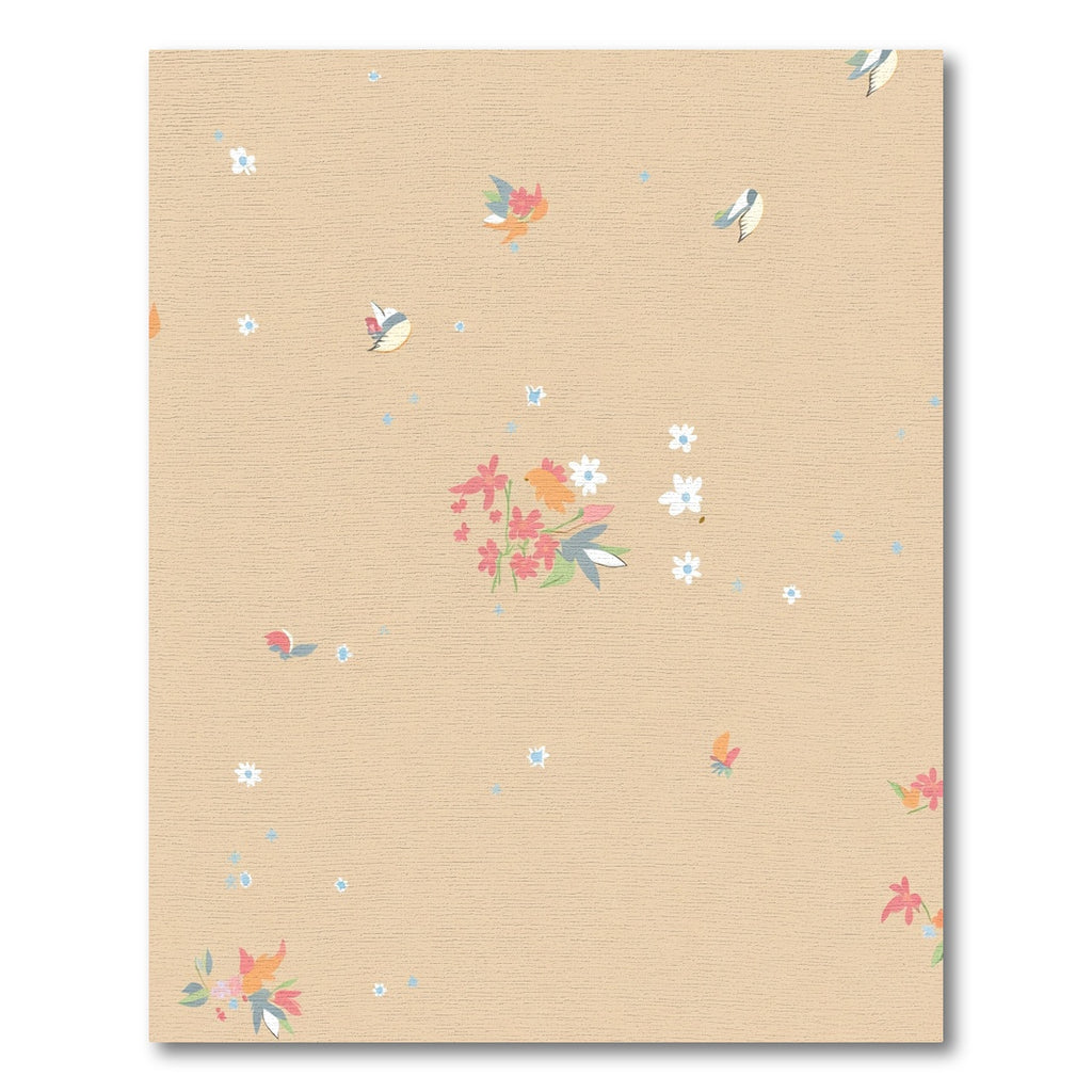 Whimsical Coral Floral Birds Delight Rug