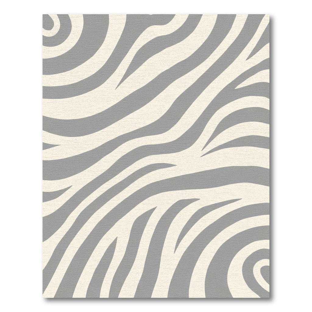 Contemporary Gray Cream Zebra Stripes Rug