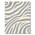 Contemporary Gray Cream Zebra Stripes Rug