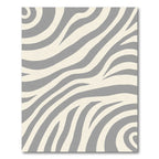 Contemporary Gray Cream Zebra Stripes Rug