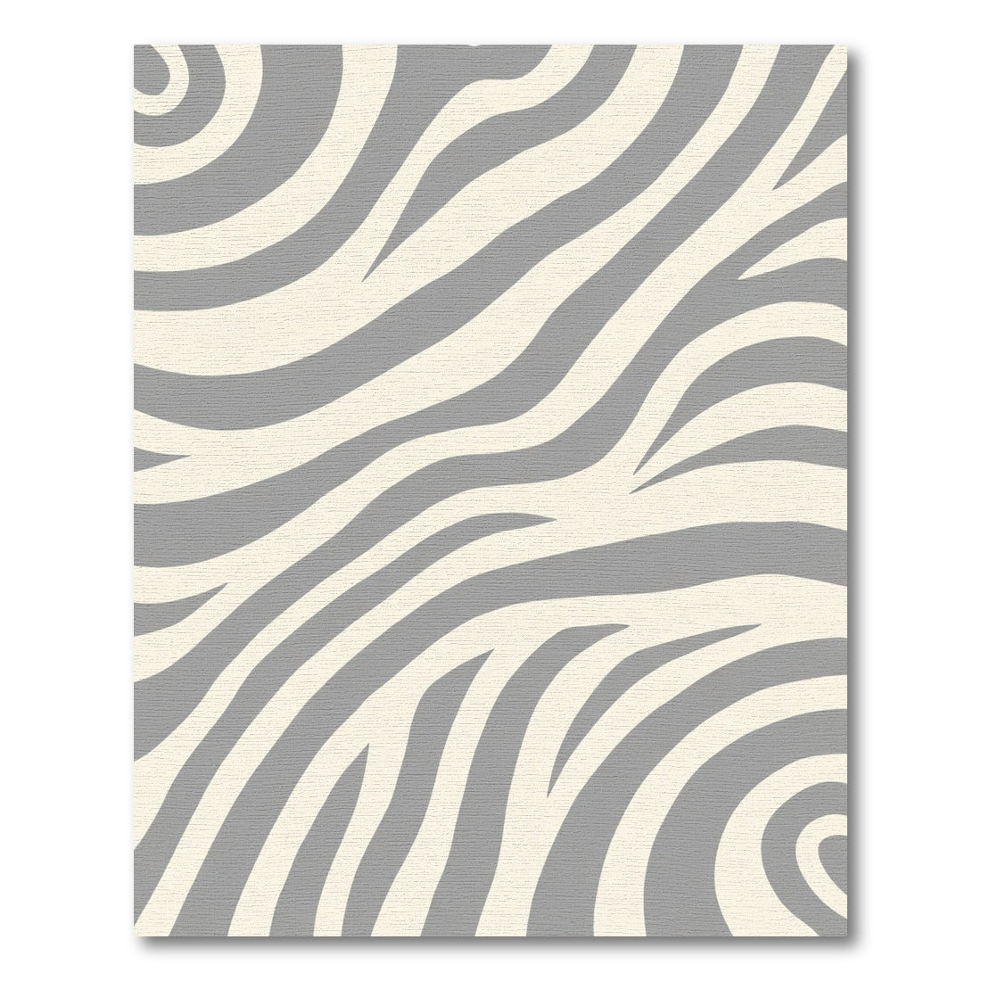 Contemporary Gray Cream Zebra Stripes Rug