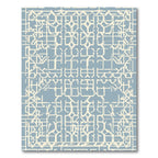Pale Blue Geometric Labyrinth Rug