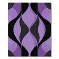 Purple Black Mid Century Modern Swirls Rug