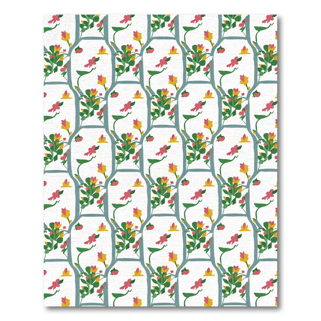 Chinoiserie Pink Yellow Bird Garden Rug