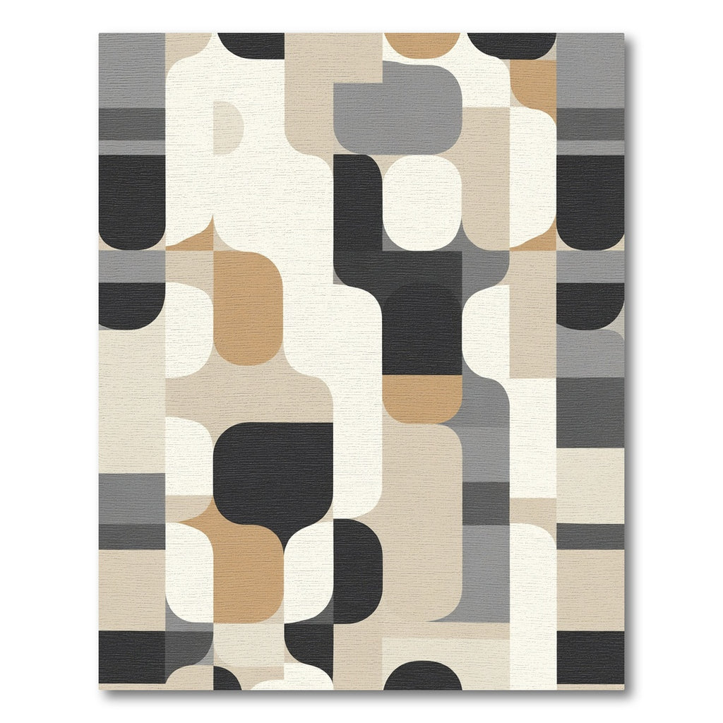 Mid Century Abstract Rounded Geometric Rug