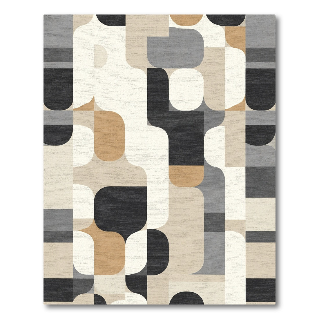 Mid Century Abstract Rounded Geometric Rug
