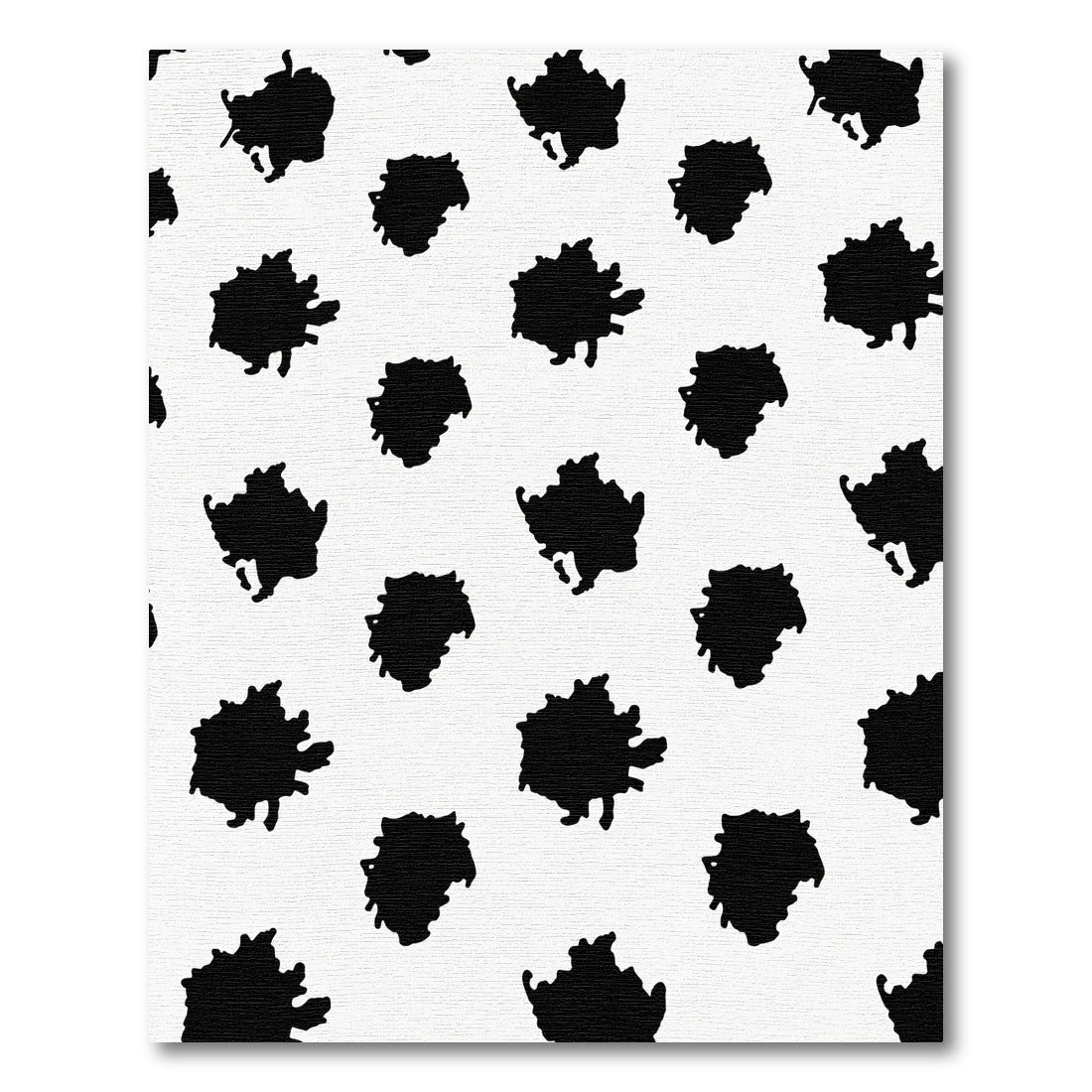 Abstract Black Splash Scattered White Rug