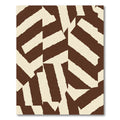 Brown Cream Jagged Geometric Stripes Rug