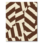 Brown Cream Jagged Geometric Stripes Rug