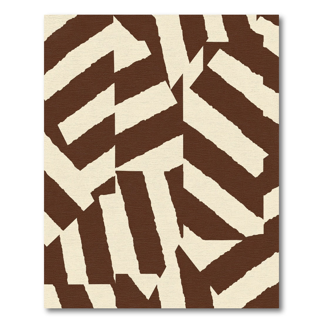 Brown Cream Jagged Geometric Stripes Rug