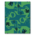 Teal Green Abstract Organic Flow Rug