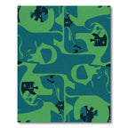 Teal Green Abstract Organic Flow Rug