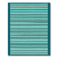 Aqua Blue White Striped Ensemble Rug