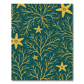 Yellow Coral Starfish Teal Botanical Rug