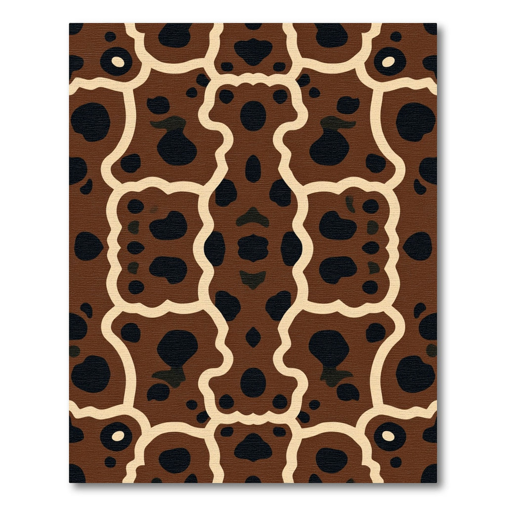 Brown Black Cream Organic Abstract Rug