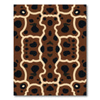 Brown Black Cream Organic Abstract Rug