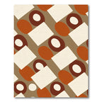 Terracotta Geo Abstract Diamond Arrangement Rug