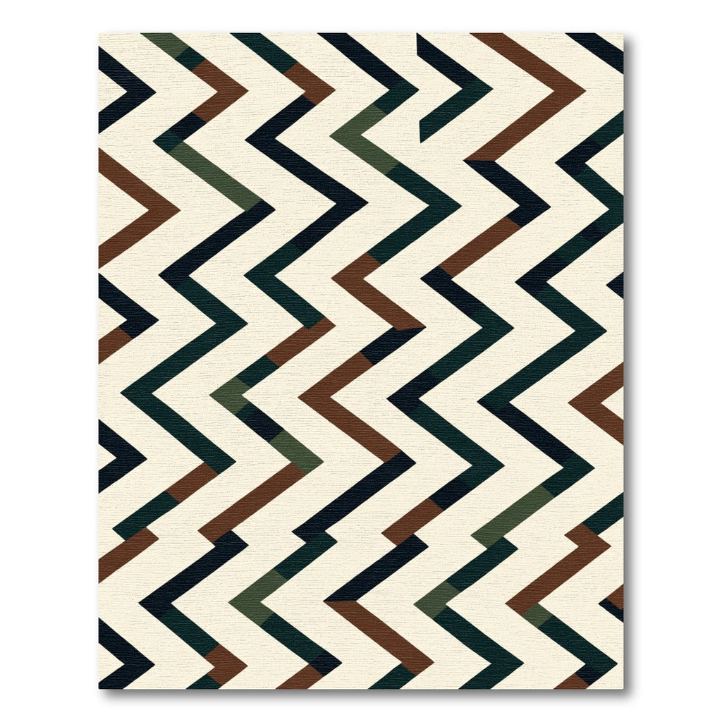 Geometric Rustic Chevron Zigzag Rug