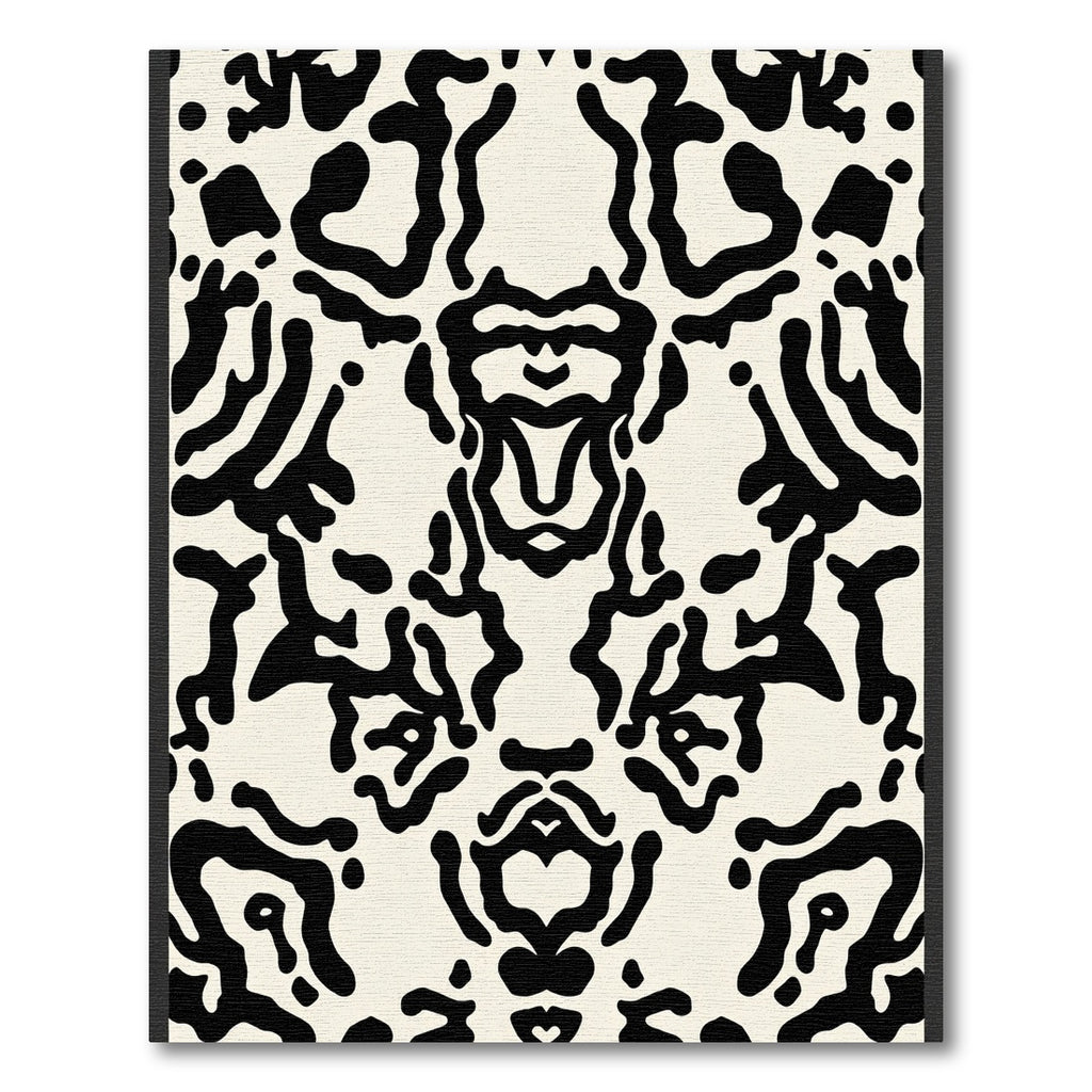 Black and Cream Abstract Organic Harmony Rug