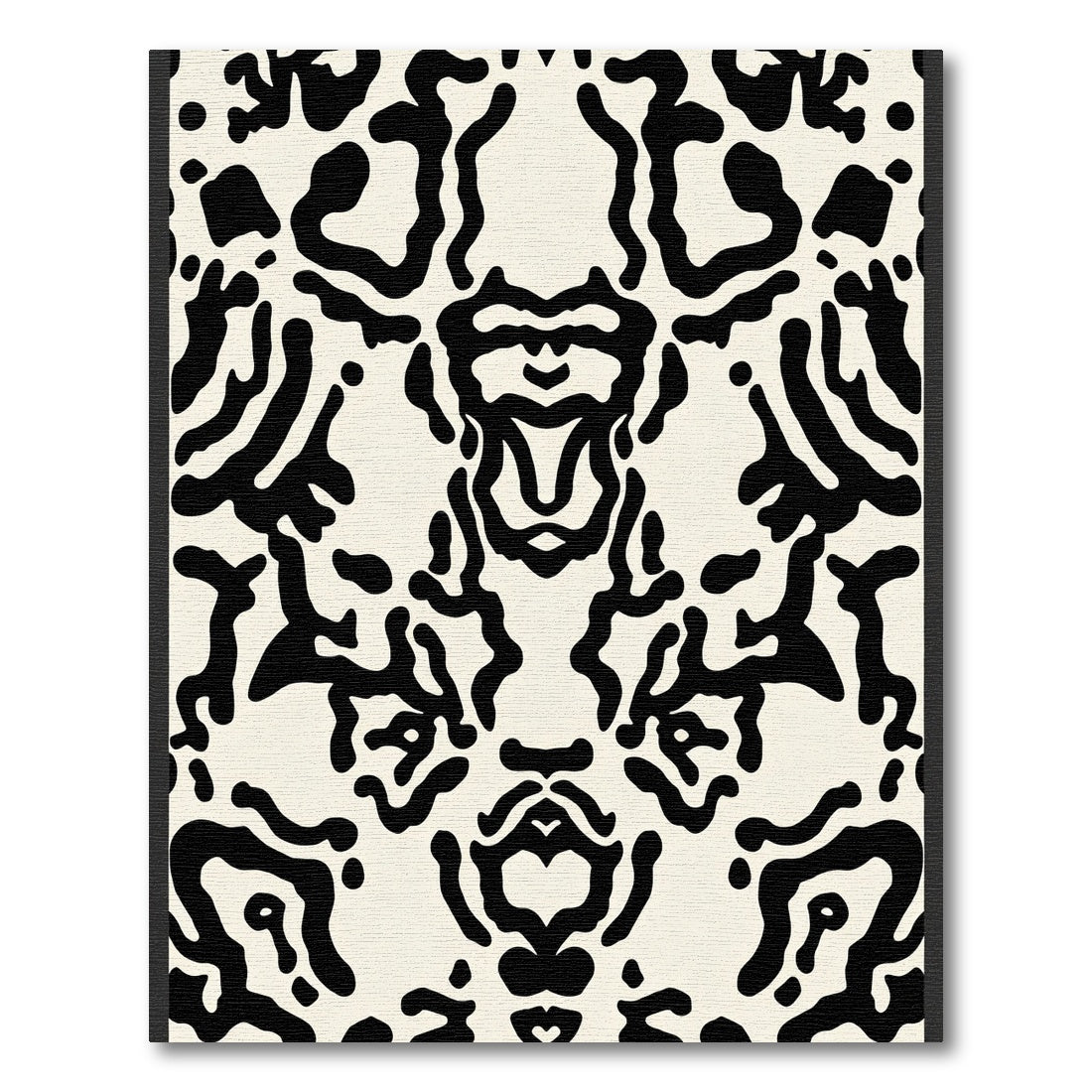 Black and Cream Abstract Organic Harmony Rug