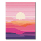 Pink Sunset Horizon Layered Landscape Rug