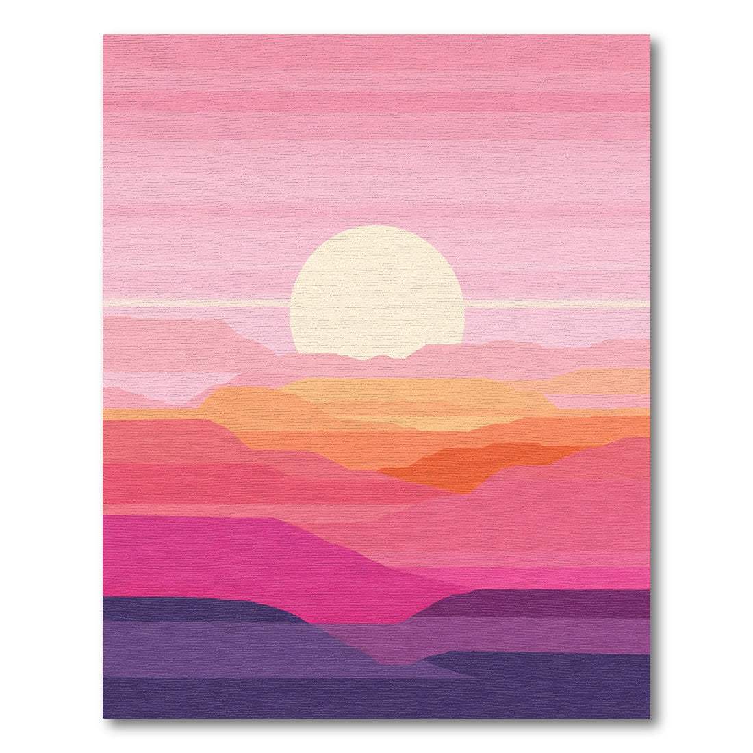 Pink Sunset Horizon Layered Landscape Rug