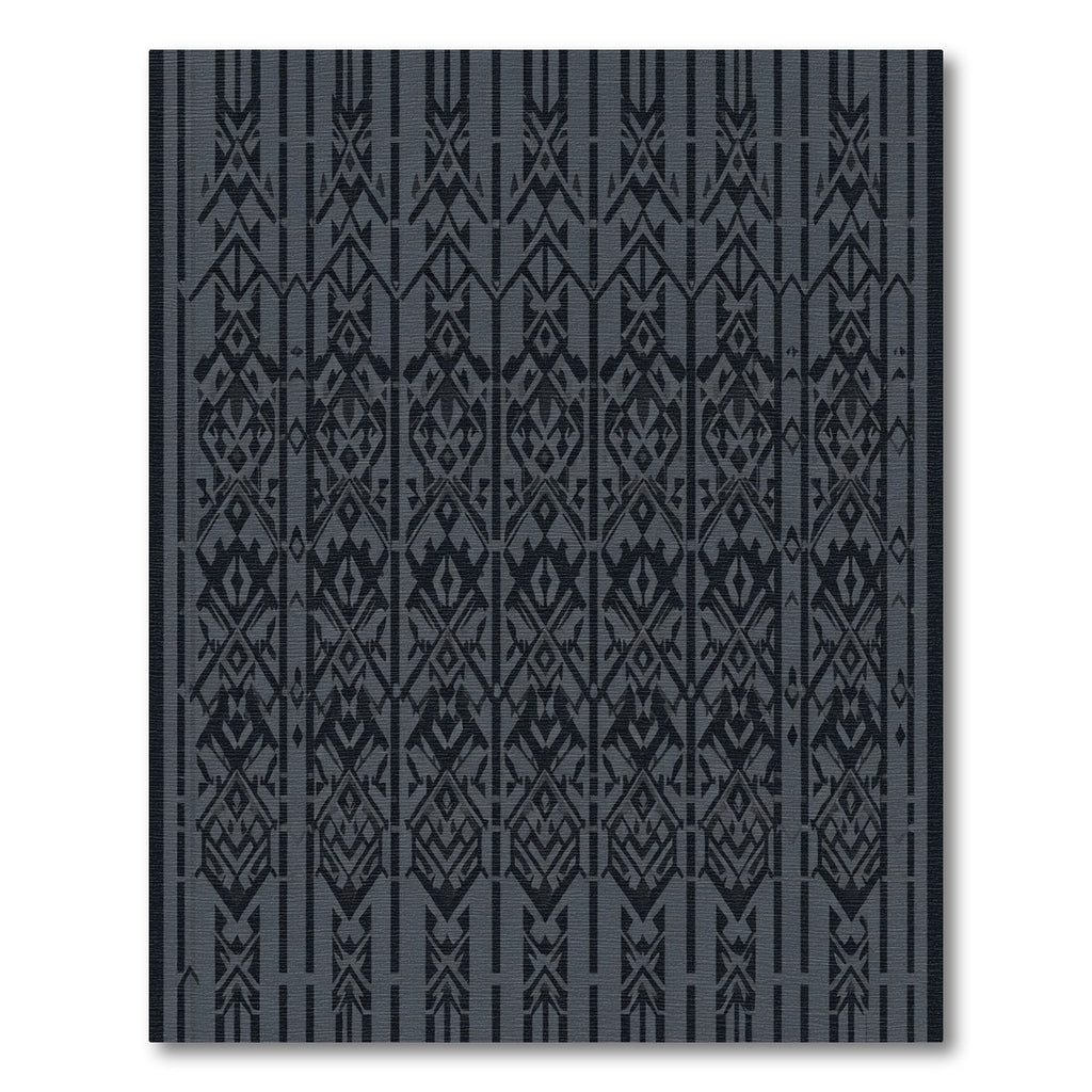Dark Gray Art Deco Geometric Rug