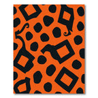 Bold Orange Black Witch Hat Accents Rug