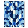 Mid Century Modern Blue Geometric Shapes Rug