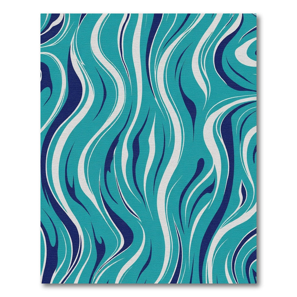 Aqua Teal Blue White Swirl Rug