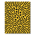 Yellow Black Abstract Organic Lines Rug