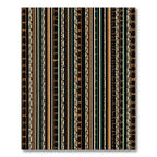 Earthy Black Geometric Tribal Stripe Rug