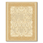 Golden Woven Lattice Geometric Rug