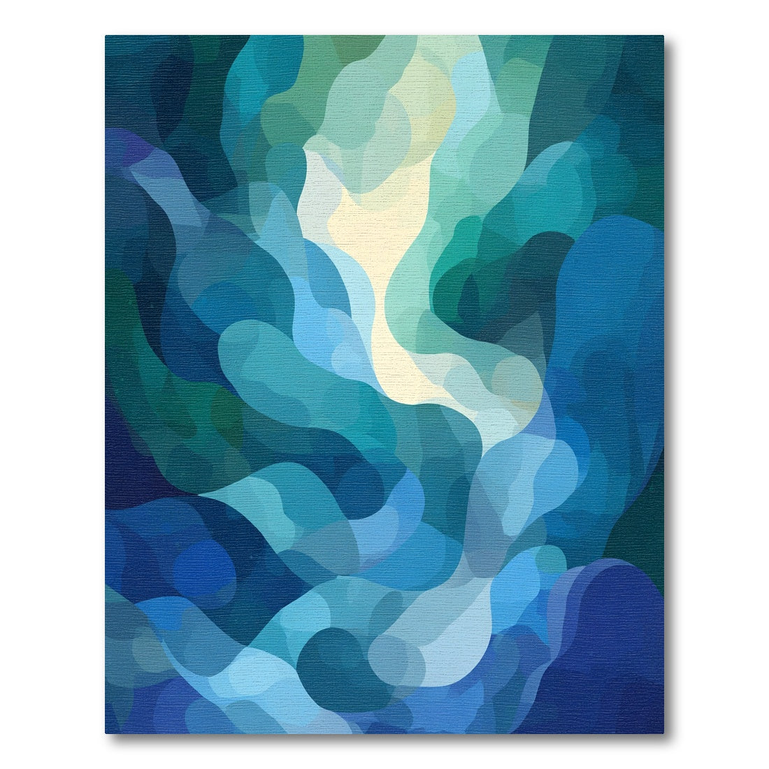 Deep Blue Aqua Organic Flow Rug