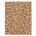 Organic Brown Tan Abstract Swirls Rug