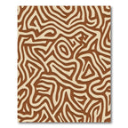 Organic Brown Tan Abstract Swirls Rug