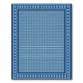 Deep Blue Botanical Medallion Border Rug