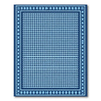 Deep Blue Botanical Medallion Border Rug